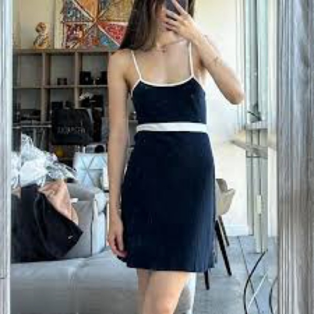 Brandy Melville Black Mini Dress with White Trim